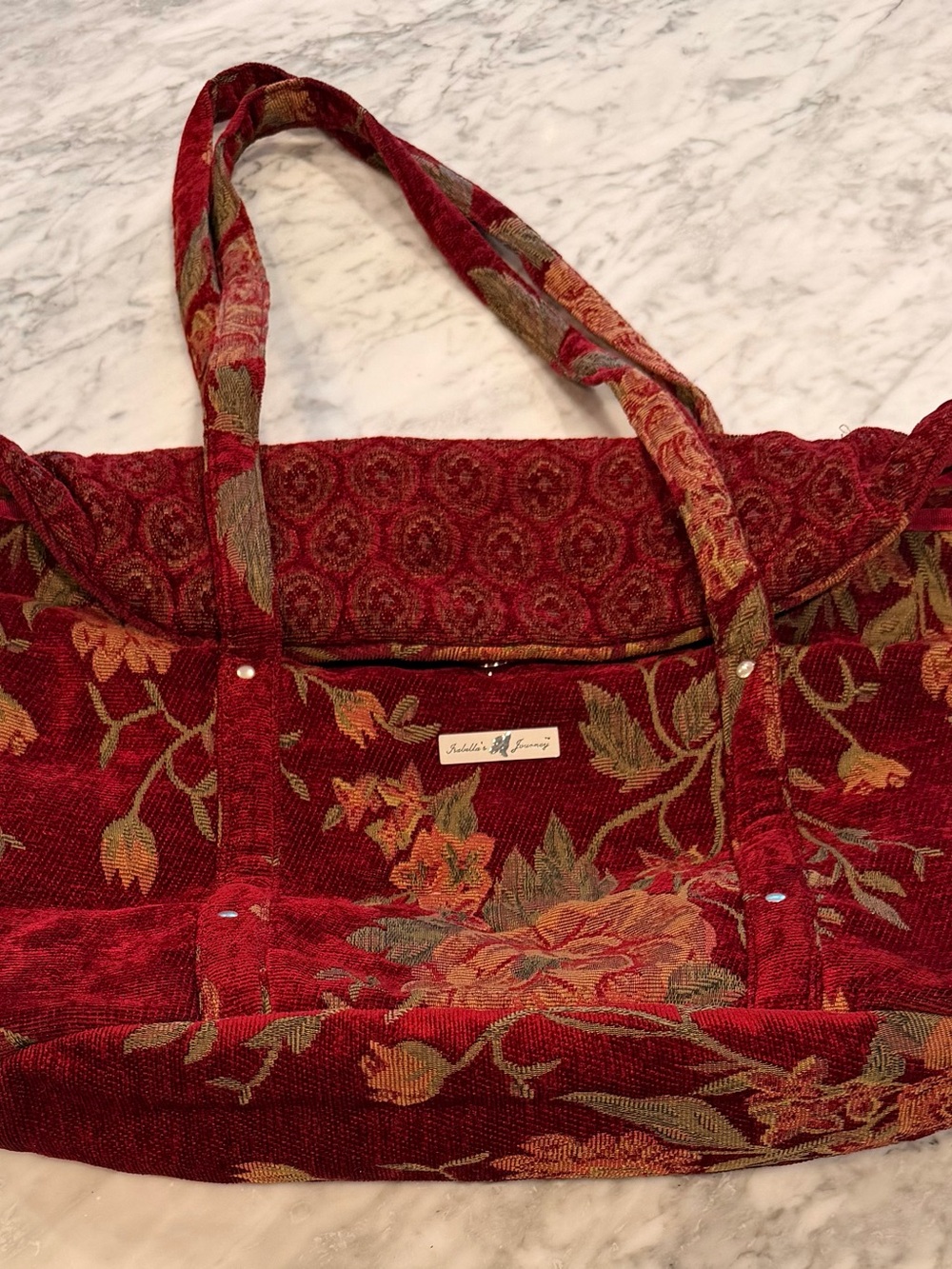 Isabella’s journey Floral Tapestry Tote Bag purse LG 20” cottagecore carpetbag